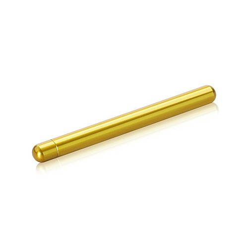 1/4'' Diameter x 2-3/4'' Length Cylinder Desktop Table Standoffs (Aluminum Gold Anodized) [Required Material Hole Size: 7/32'']