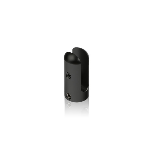 1/16'' Wire Vertical Thru-Bolt Gripper, 5/8'' Diameter x 1-3/8'' Length, Accepts Material Thickness of 1/4'', Matte Black Anodized Finish