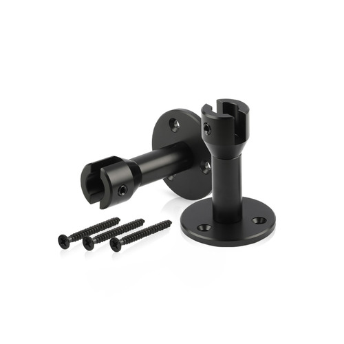 Extended Panel Gripper With Mounting Plate 2'' Diameter x 2-11/16'', Accepts Material Thickness of 1/4'', Matte Black Anodized Finish