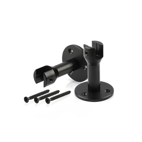 Extended Panel Gripper With Mounting Plate 2'' Diameter x 2-11/16'', Accepts Material Thickness of 1/2'', Matte Black Anodized Finish