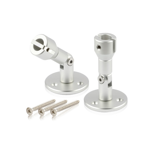 Hinged Panel Gripper With Mounting Plate 2'' Diameter x 2-11/16'', Accepts Material Thickness of 3/16'', Clear Anodized Finish