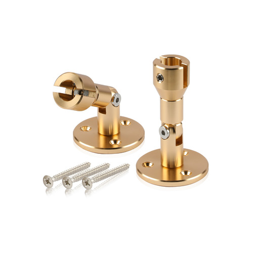 Hinged Panel Gripper With Mounting Plate 2'' Diameter x 2-11/16'', Accepts Material Thickness of 3/16'', Champagne Anodized Finish