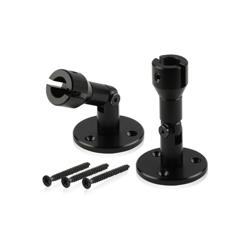 Hinged Panel Gripper With Mounting Plate 2'' Diameter x 2-11/16'', Accepts Material Thickness of 3/16'', Matte Black Anodized Finish