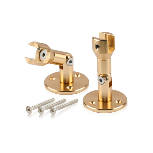 Hinged Panel Gripper With Mounting Plate 2'' Diameter x 2-11/16'', Accepts Material Thickness of 1/2'', Champagne Anodized Finish