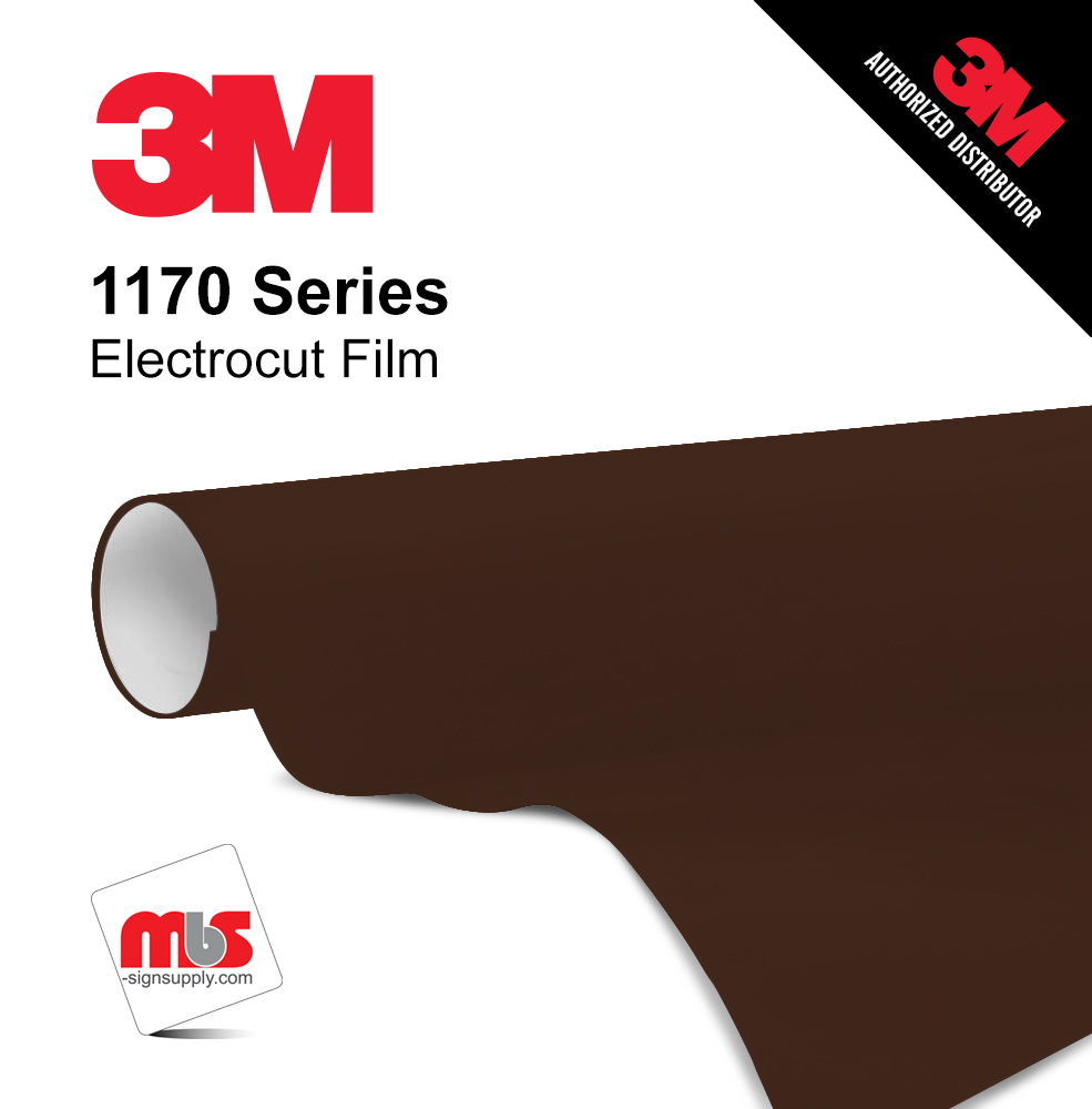 15'' x 50 Yards 3M™ 1170 ElectroCut™ Gloss Brown 7 year Unpunched 2 Mil Cast Graphic Vinyl Film (Color Code 079)
