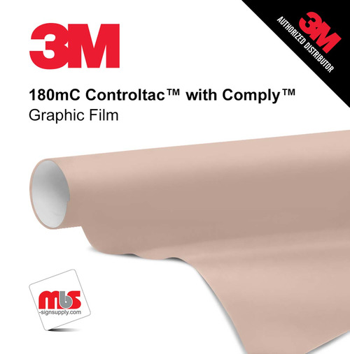 60'' x 50 Yards 3M™ 180mC Controltac™ Gloss Sandstone 10 year Unpunched 2 Mil Cast Graphic Vinyl Film (Color Code 089)