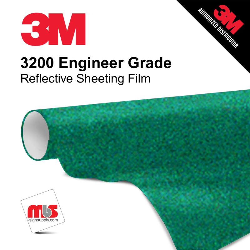 48'' x 50 Yards 3M™ 3200 Engineer Grade Sheeting Gloss Green 7 year Unpunched 7 Mil Graphic Vinyl Film (Color Code 077)