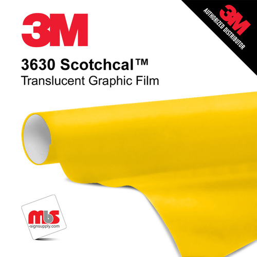 30'' x 10 Yards 3M™ 3630 Scotchcal™ Matte Yellow 7 year Unpunched 2 Mil Cast Graphic Vinyl Film (Color Code 015)