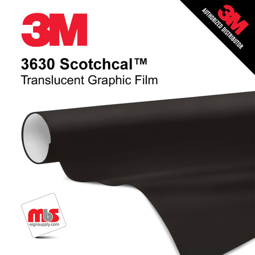 15'' x 10 Yards 3M™ 3630 Scotchcal™ Matte Black 7 year Punched 2 Mil Cast Graphic Vinyl Film (Color Code 022)