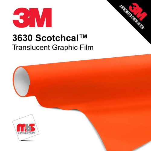 24'' x 50 Yards 3M™ 3630 Scotchcal™ Matte Orange 7 year Unpunched 2 Mil Cast Graphic Vinyl Film (Color Code 044)