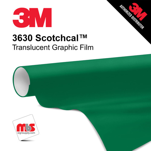 15'' x 10 Yards 3M™ 3630 Scotchcal™ Matte Green 7 year Unpunched 2 Mil Cast Graphic Vinyl Film (Color Code 026)