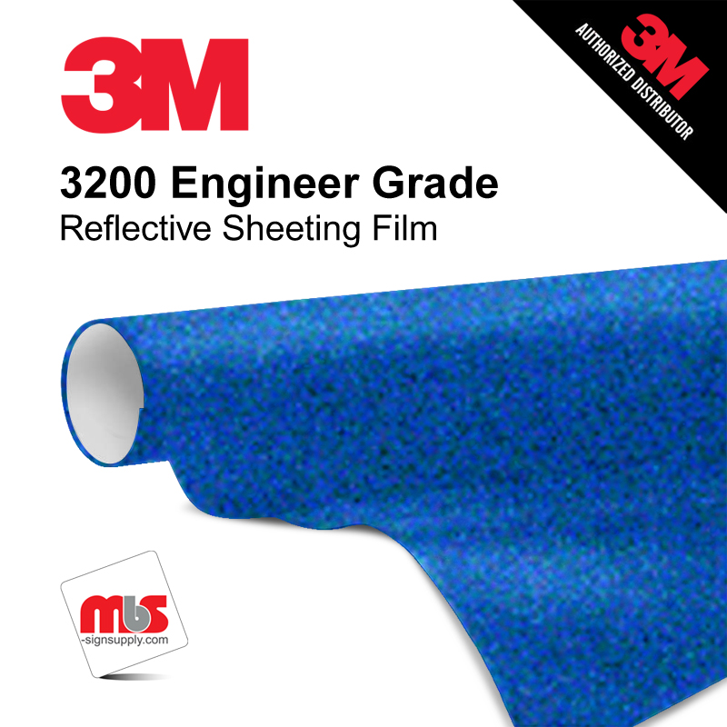 30'' x 50 Yards 3M™ 3200 Engineer Grade Sheeting Gloss Blue 7 year Punched 7 Mil Graphic Vinyl Film (Color Code 075)