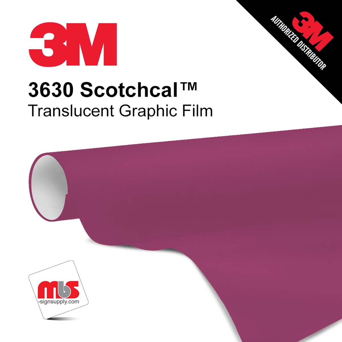 24'' x 10 Yards 3M™ 3630 Scotchcal™ Matte Fuchsia 7 year Unpunched 2 Mil  Cast Graphic Vinyl Film (Color Code 038)