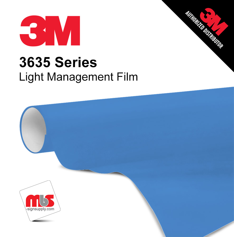 48'' x 10 Yards 3M™ 3635 Light Managements Gloss Sultan Blue 7 year Unpunched 4.5 Mil Calendered Graphic Vinyl Film (Color Code 157)