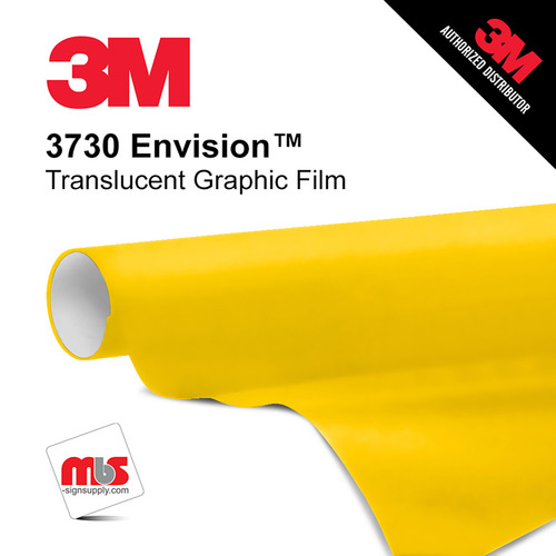 48'' x 10 Yards 3M™ 3730 Envision™ Matte Yellow 7 year Unpunched 2 Mil Cast Graphic Vinyl Film (Color Code 015)