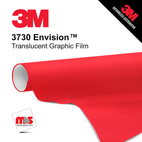 48'' x 10 Yards 3M™ 3730 Envision™ Matte Light Tomato Red 7 year Unpunched 2 Mil Cast Graphic Vinyl Film (Color Code 043)