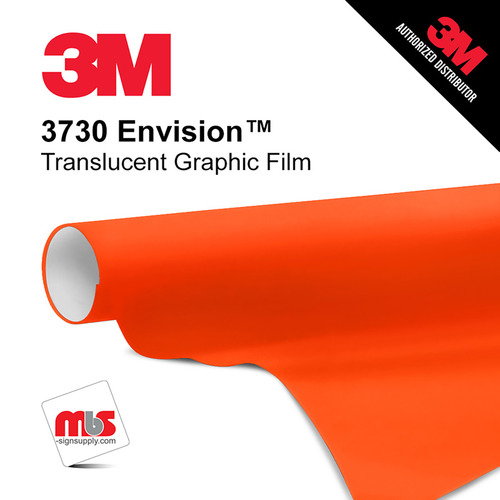 48'' x 10 Yards 3M™ 3730 Envision™ Matte Orange 7 year Unpunched 2 Mil Cast Graphic Vinyl Film (Color Code 044)