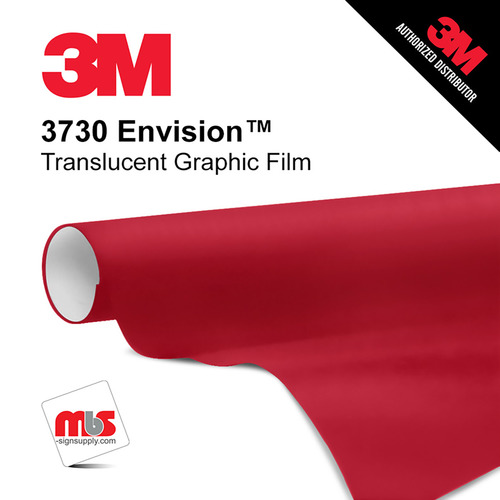 48'' x 10 Yards 3M™ 3730 Envision™ Matte Cardinal Red 7 year Unpunched 2 Mil Cast Graphic Vinyl Film (Color Code 053)