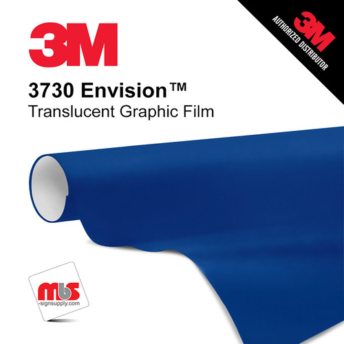 48'' x 10 Yards 3M™ 3730 Envision™ Matte Bristol Blue 7 year Unpunched 2 Mil Cast Graphic Vinyl Film (Color Code 097)
