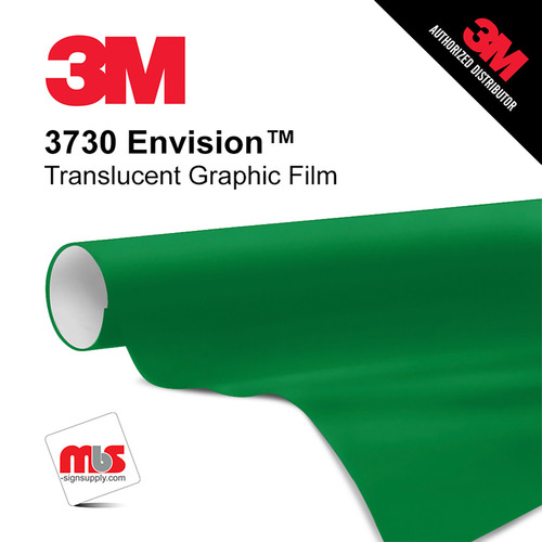 48'' x 10 Yards 3M™ 3730 Envision™ Matte Vivid Green 7 year Unpunched 2 Mil Cast Graphic Vinyl Film (Color Code 156)