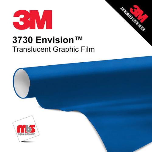 48'' x 10 Yards 3M™ 3730 Envision™ Matte Bright Blue 7 year Unpunched 2 Mil Cast Graphic Vinyl Film (Color Code 167)