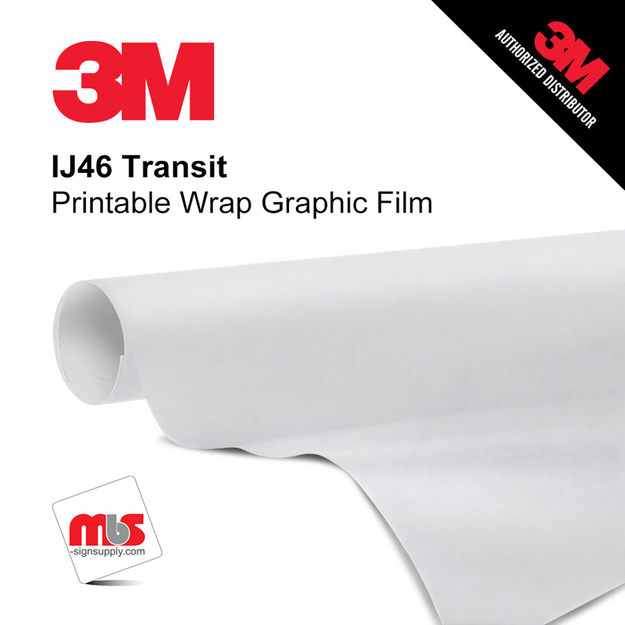 54'' x 50 Yards 3M™ IJ46 4.0 Mil Calendered Unpunched 1 year Indoor/Outdoor Matte White Printable Vinyl (Color Code 020)