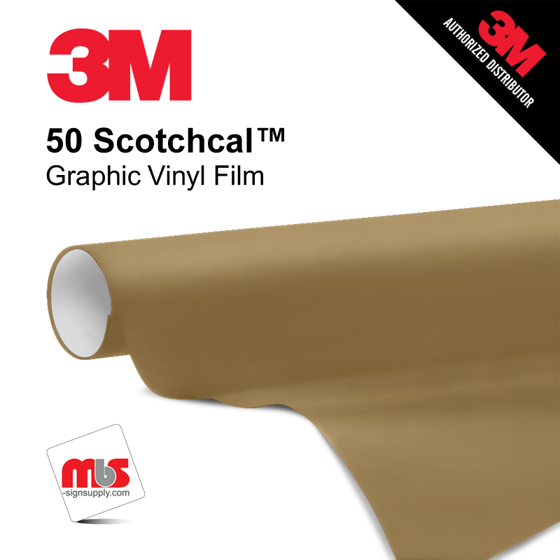 15'' x 10 Yards 3M™ Series 50 Scotchcal Gloss Gold 5 Year Punched 3 Mil Calendered Graphic Vinyl Film (Color Code 054)