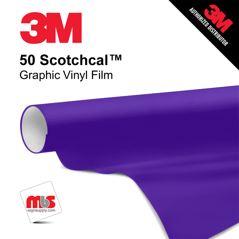24'' x 50 Yards 3M™ Series 50 Scotchcal Gloss Purple 5 Year Unpunched 3 Mil Calendered Graphic Vinyl Film (Color Code 066)