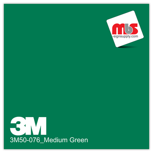 30'' x 50 Yards 3M™ Series 50 Scotchcal Gloss Medium Green 5 Year Unpunched 3 Mil Calendered Graphic Vinyl Film (Color Code 076)
