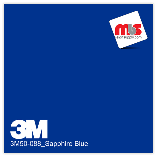 60'' x 10 Yards 3M™ Series 50 Scotchcal Gloss Sapphire Blue 5 Year Unpunched 3 Mil Calendered Graphic Vinyl Film (Color Code 088)