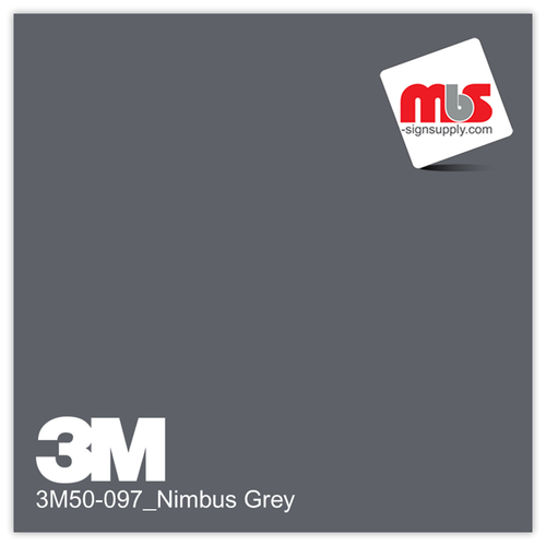 30'' x 50 Yards 3M™ Series 50 Scotchcal Gloss Nimbus Grey 5 Year Punched 3 Mil Calendered Graphic Vinyl Film (Color Code 097)