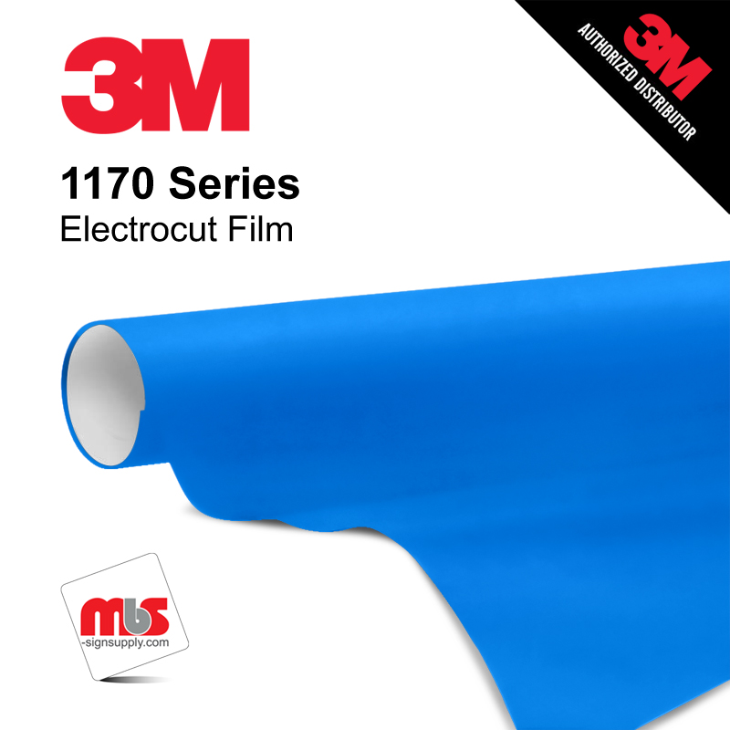 15'' x 50 Yards 3M™ 1170 ElectroCut™ Gloss Blue 7 year Unpunched 2 Mil Cast Graphic Vinyl Film (Color Code 075)