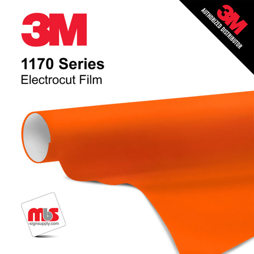 15'' x 10 Yards 3M™ 1170 ElectroCut™ Gloss Orange 7 year Punched 2 Mil Cast Graphic Vinyl Film (Color Code 074)