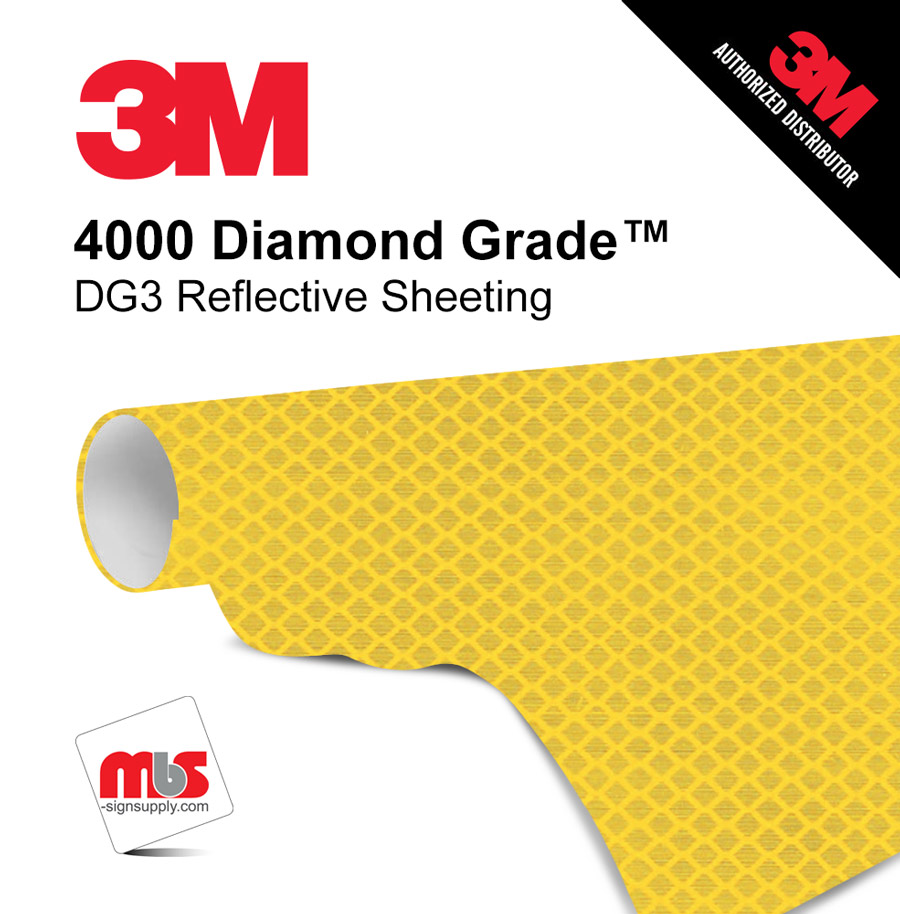 24'' x 50 Yards 3M™ 4000 Diamond Grade Gloss Fluorescent 12 year Unpunched 17.5 Mil Graphic Vinyl Film (Color Code 081)