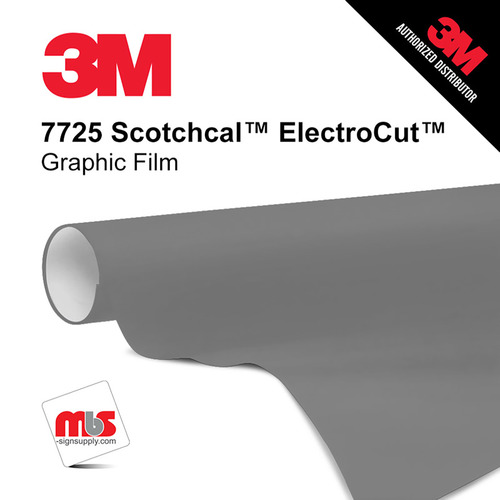 15'' x 10 Yards 3M™ 7725 Scotchcal™ ElectroCut™ Gloss Medium Gray 8 year Punched 2 Mil Cast Graphic Vinyl Film (Color Code 031)