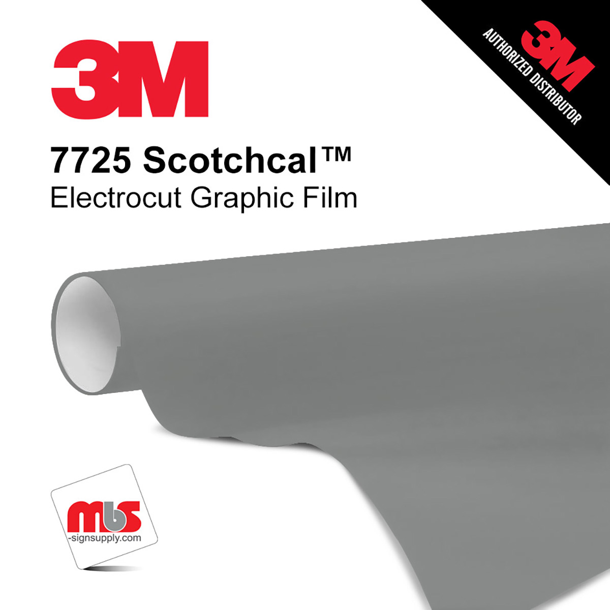 15'' x 10 Yards 3M™ 7725 Scotchcal™ ElectroCut™ Gloss Dove Grey 8 year Unpunched 2 Mil Cast Graphic Vinyl Film (Color Code 091)