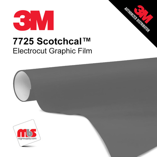 15'' x 50 Yards 3M™ 7725 Scotchcal™ ElectroCut™ Gloss Nimbus Grey 8 year Punched 2 Mil Cast Graphic Vinyl Film (Color Code 101)