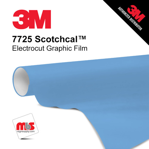 15'' x 50 Yards 3M™ 7725 Scotchcal™ ElectroCut™ Gloss Soft Blue 8 year Punched 2 Mil Cast Graphic Vinyl Film (Color Code 097)