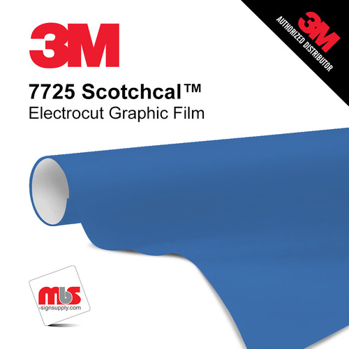 15'' x 10 Yards 3M™ 7725 Scotchcal™ ElectroCut™ Gloss Persian Blue 8 year Punched 2 Mil Cast Graphic Vinyl Film (Color Code 117)