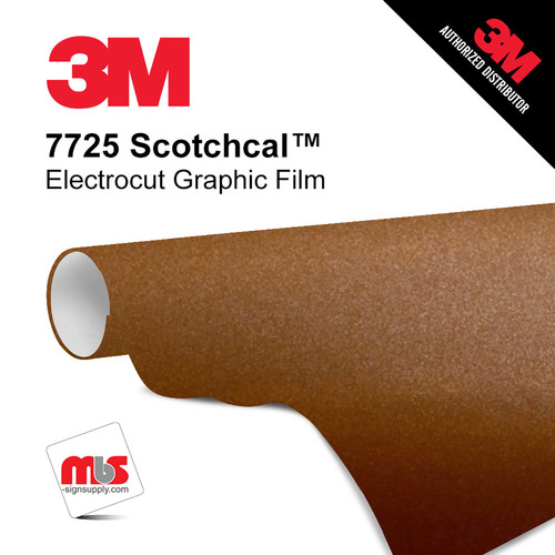 15'' x 50 Yards 3M™ 7725 Scotchcal™ ElectroCut™ Gloss Copper Metallic 8 year Punched 2 Mil Cast Graphic Vinyl Film (Color Code 229)