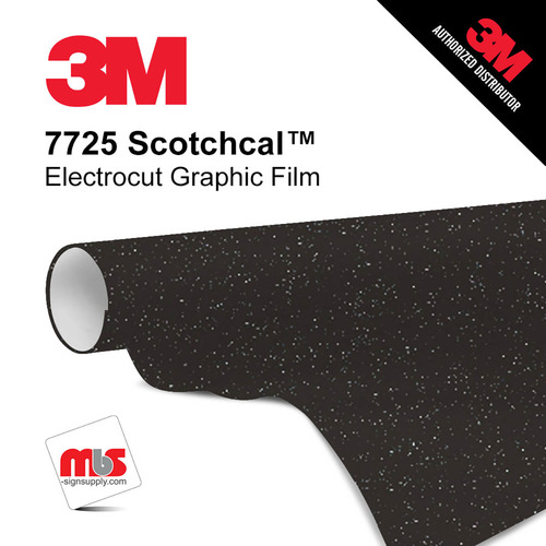 15'' x 10 Yards 3M™ 7725 Scotchcal™ ElectroCut™ Gloss Charcoal Metallic 8 year Punched 2 Mil Cast Graphic Vinyl Film (Color Code 211)