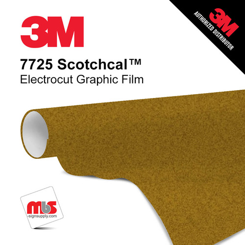 15'' x 10 Yards 3M™ 7725 Scotchcal™ ElectroCut™ Gloss Gold Metallic 8 year Punched 2 Mil Cast Graphic Vinyl Film (Color Code 241)