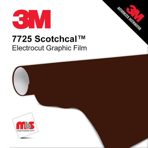 15'' x 50 Yards 3M™ 7725 Scotchcal™ ElectroCut™ Gloss Chocolate Brown 8 year Punched 2 Mil Cast Graphic Vinyl Film (Color Code 239)