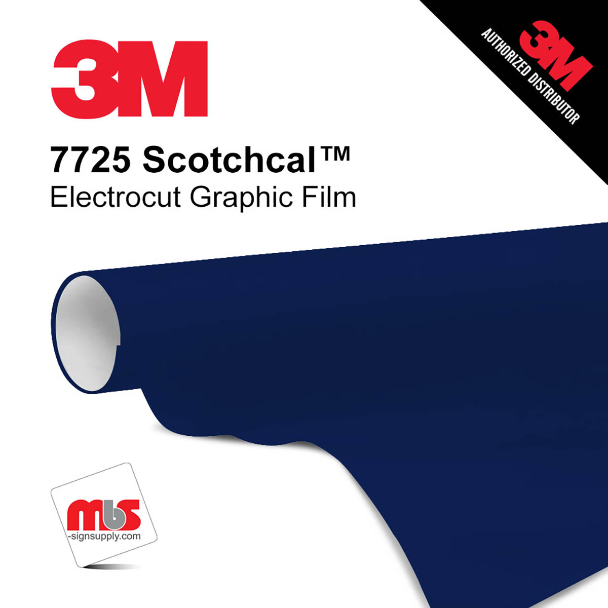 15'' x 50 Yards 3M™ 7725 Scotchcal™ ElectroCut™ Gloss Dark Blue 8 year Unpunched 2 Mil Cast Graphic Vinyl Film (Color Code 397)
