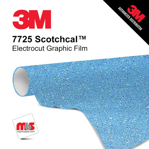 15'' x 10 Yards 3M™ 7725 Scotchcal™ ElectroCut™ Matte Frosted Blue Mist 8 year Unpunched 3.2 Mil Cast Graphic Vinyl Film (Color Code 327)