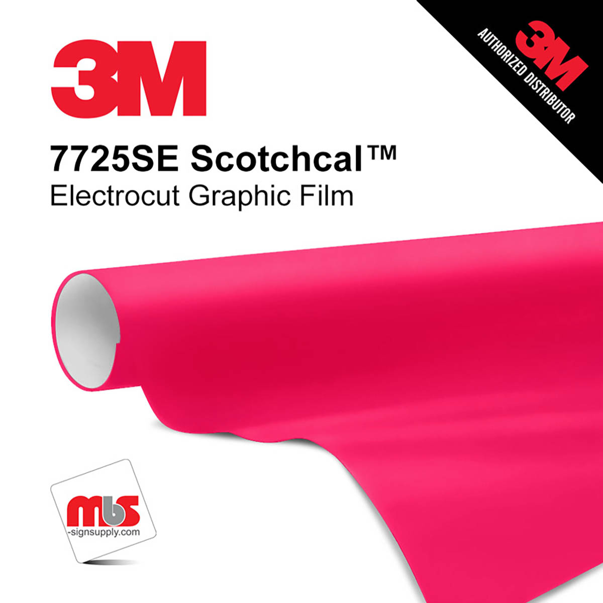 15'' x 50 Yards 3M™ 7725 Scotchcal™ ElectroCut™ Fluorescent Fuchsia 8 year Unpunched 3.2 Mil Cast Graphic Vinyl Film (Color Code 413)
