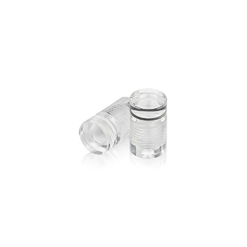1/2'' Diameter X 1/2'' Barrel Length, Clear Acrylic Standoffs. Easy Fasten Standoff (For Inside Use Only) Tamper Proof [Required Material Hole Size: 3/8'']