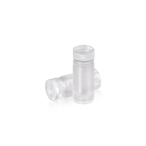 5/8'' Diameter X 2-1/2'' Barrel Length, Clear Acrylic Standoff. Easy Fasten Standoff (For Inside Use Only) Tamper Proof [Required Material Hole Size: 3/8'']