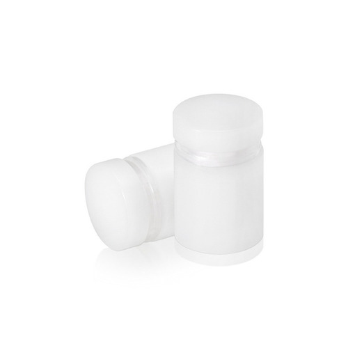 3/4'' Diameter X 1-3/4'' Barrel Length, White Acrylic Standoff. Easy Fasten Standoff (For Inside Use Only) Tamper Proof [Required Material Hole Size: 7/16'']