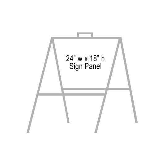 24'' Wide x 18'' Height White A-Frame Slide-in/Bolt-in Sign Panel Frame (accepts up to 1/8'' thickness)